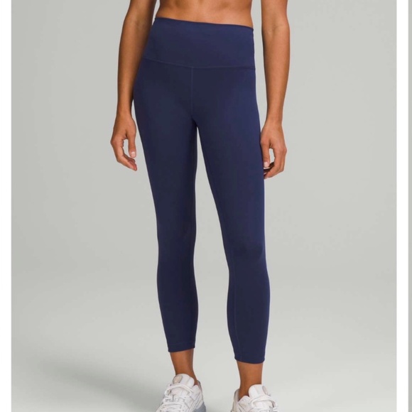 New Lululemon Wunder Train High Rise Crop 23" - Night Sea - Size 6 - Picture 2 of 7